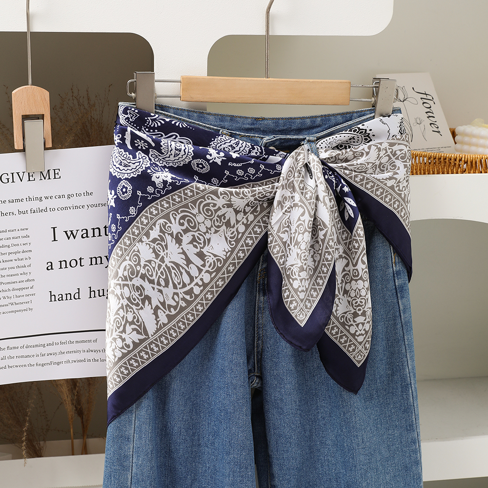 90CM日系复古丝巾女系腰配饰方巾