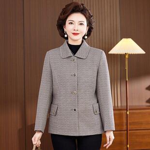 2025妈妈秋装外套薄款上衣50岁中老年女春秋季小西装中长款长袖