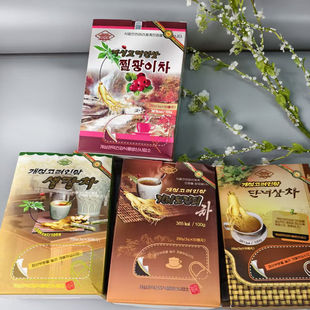 朝鲜开城人参茶高丽参人参茶官德亭正品50条5g装半斤装原装进口