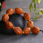 周派周泉兴玉兰花铁核橄榄核手串文玩核雕纯手工雕刻