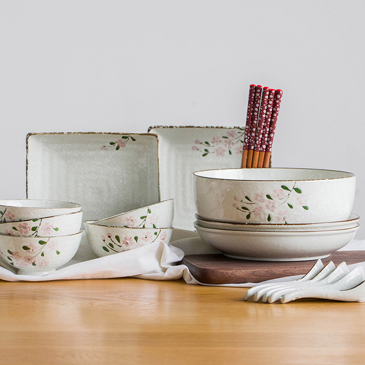 Modern housewife Japanese Cherry Blossom creative home set dishes