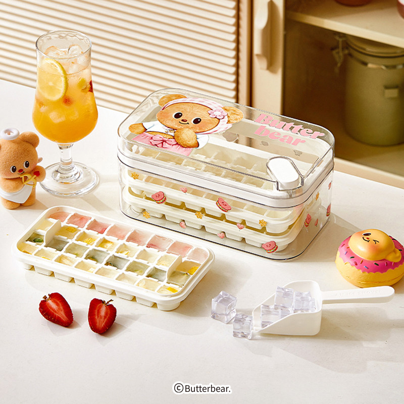 【摩登主妇&黄油小熊】冰格水壶冻冰块模具食品级冰杯按压制冰盒,厨房/烹饪用具,冰格/制冰袋,淘宝优惠券,粉丝福利购,淘宝优惠卷