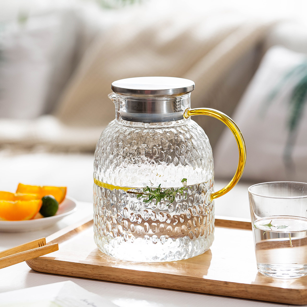 摩登主妇锤纹冷水壶玻璃家用套装
