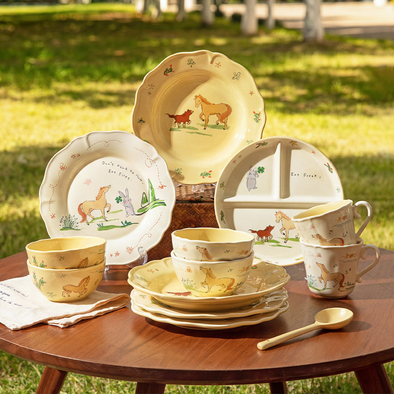 摩登主妇马年碗盘家用餐具2025新款高颜值饭碗新年乔迁生日礼物,餐饮具,碗,淘宝优惠券,粉丝福利购,淘宝优惠卷