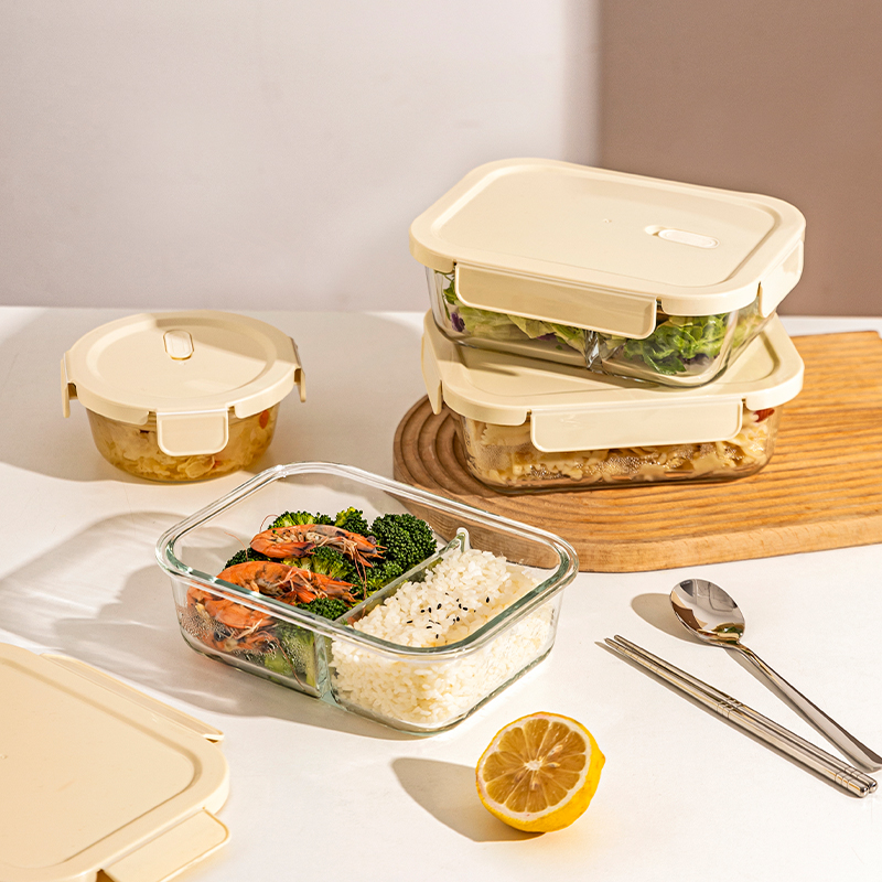 摩登主妇玻璃饭盒微波炉加热餐盒