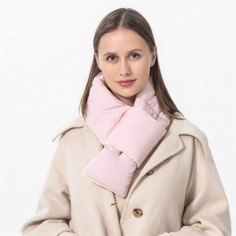 新款冬季复古日系交叉围脖男百搭加厚保暖羽丝绒围巾男时尚脖套潮