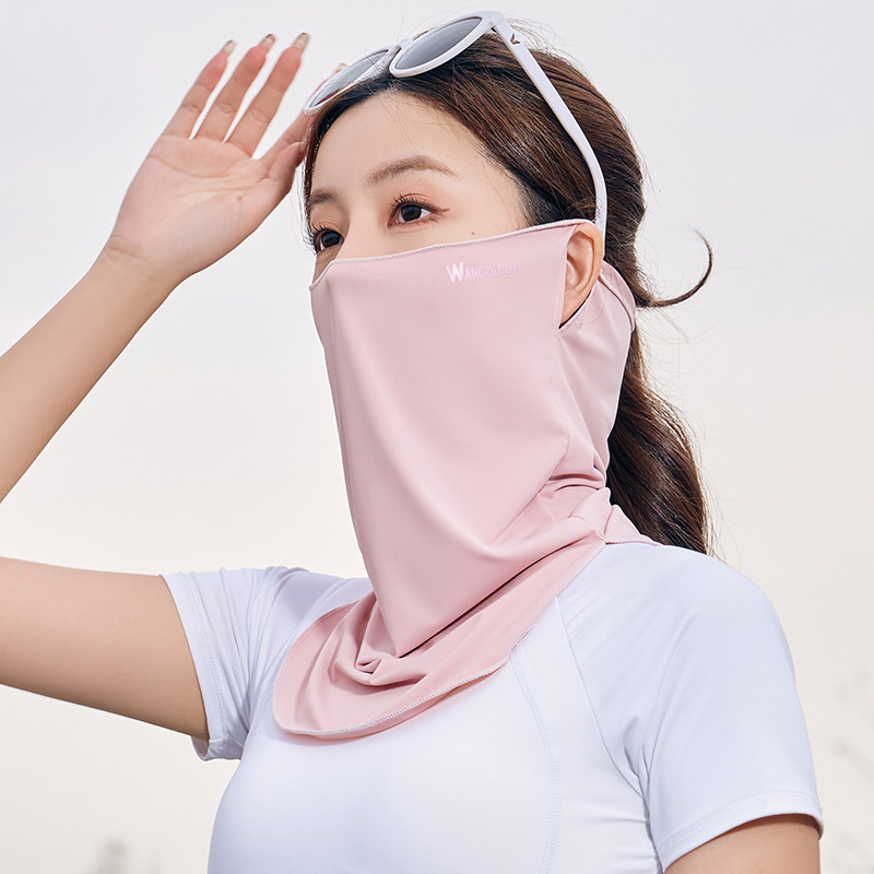 冰丝面纱脖子防晒围脖护颈脖套开车神器防紫外线披肩骑行面罩女夏