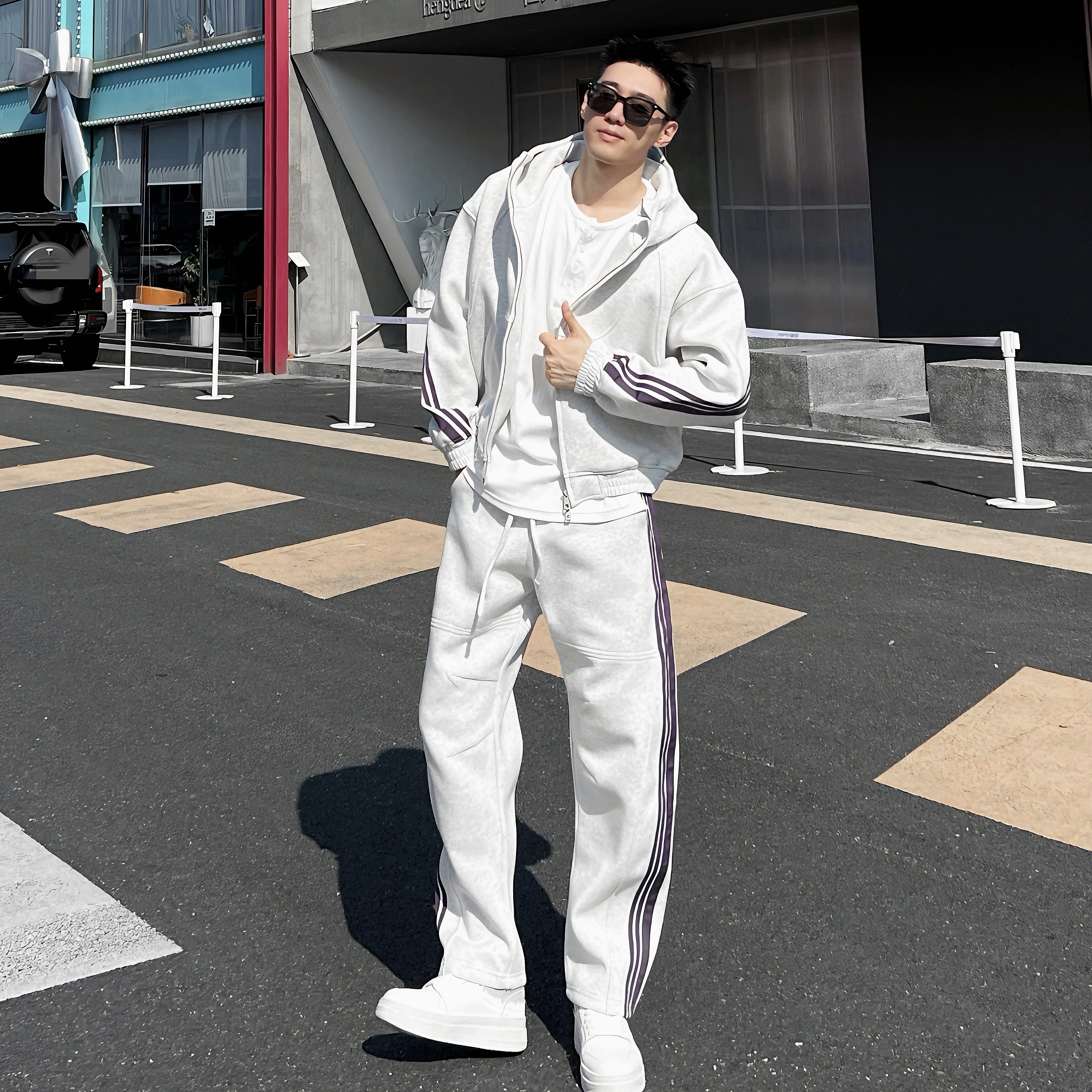 LUCHONG【春秋冬加厚卫衣套装】 超重磅520gBoxy运动休闲情侣套装