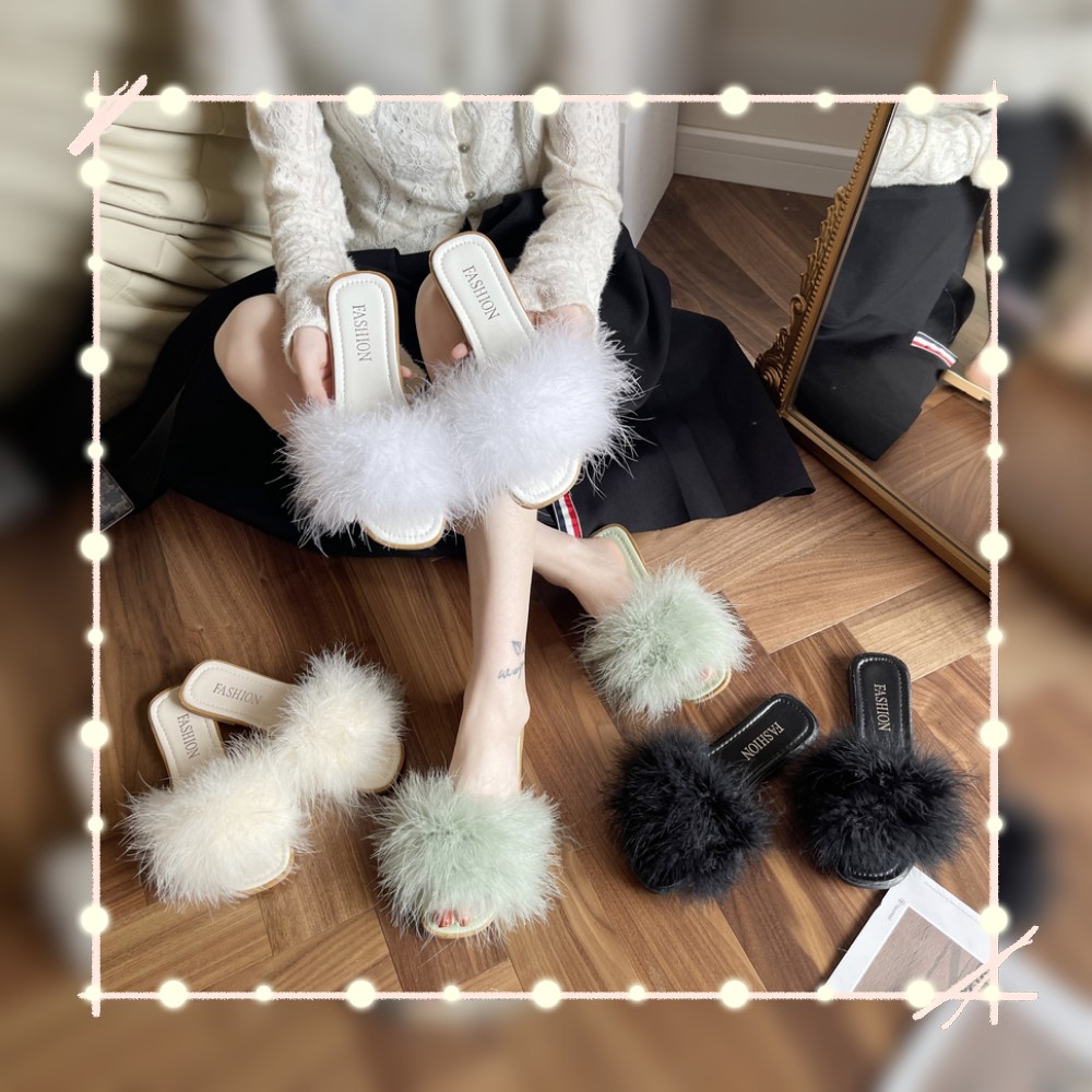 居家結(jié)婚禮晨袍拖鞋新娘冬天搭配羽毛毛一次性伴娘新中式婚禮白色
