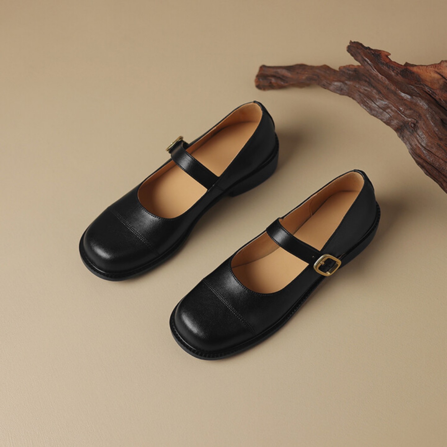 大码玛丽珍鞋44真皮乐福鞋45头层牛皮豆豆鞋46粗跟JK单鞋小皮鞋,女鞋,乐福鞋（豆豆鞋）,淘宝优惠券,粉丝福利购,淘宝优惠卷