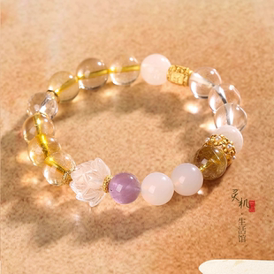 灵机麦玲玲【喜金】金发晶花开富贵手链金木水火土喜情人节礼物