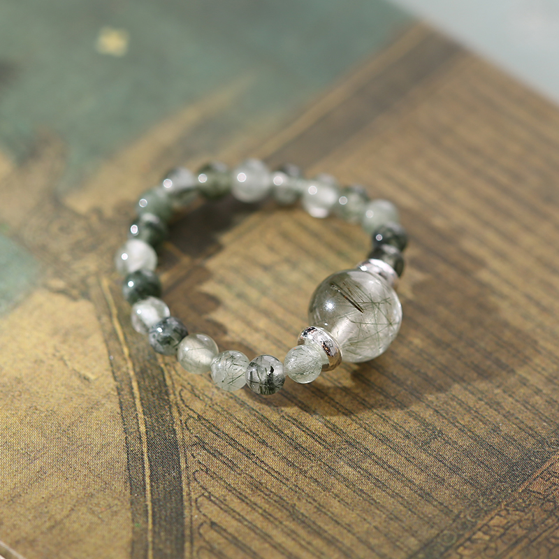 水草绿发晶戒指水草玛瑙