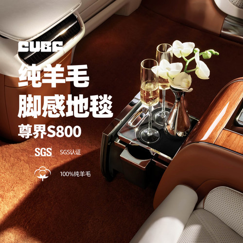 适用尊界S800羊毛脚垫