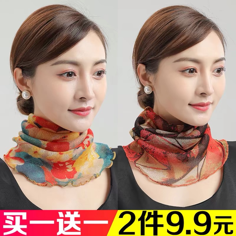 百变围脖挂耳护脖套头纱巾围巾女