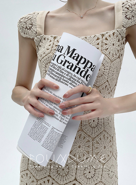 Foundume 2022夏季新款高端重工刺绣法式方领蕾丝连衣裙女