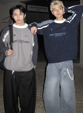 Kid The1One 撞色毛衣学院vibe冬季内搭加厚针织衫情侣