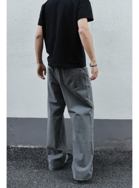 Kid The1One 美式复古宽松直筒做旧牛仔裤男女cleanfit阔腿长裤潮