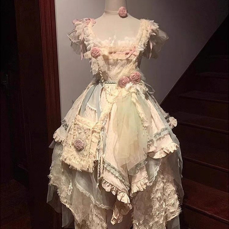 洛丽塔蕾丝花神流浪少女SK连衣裙修身花神意想Lolita裙连衣公主裙
