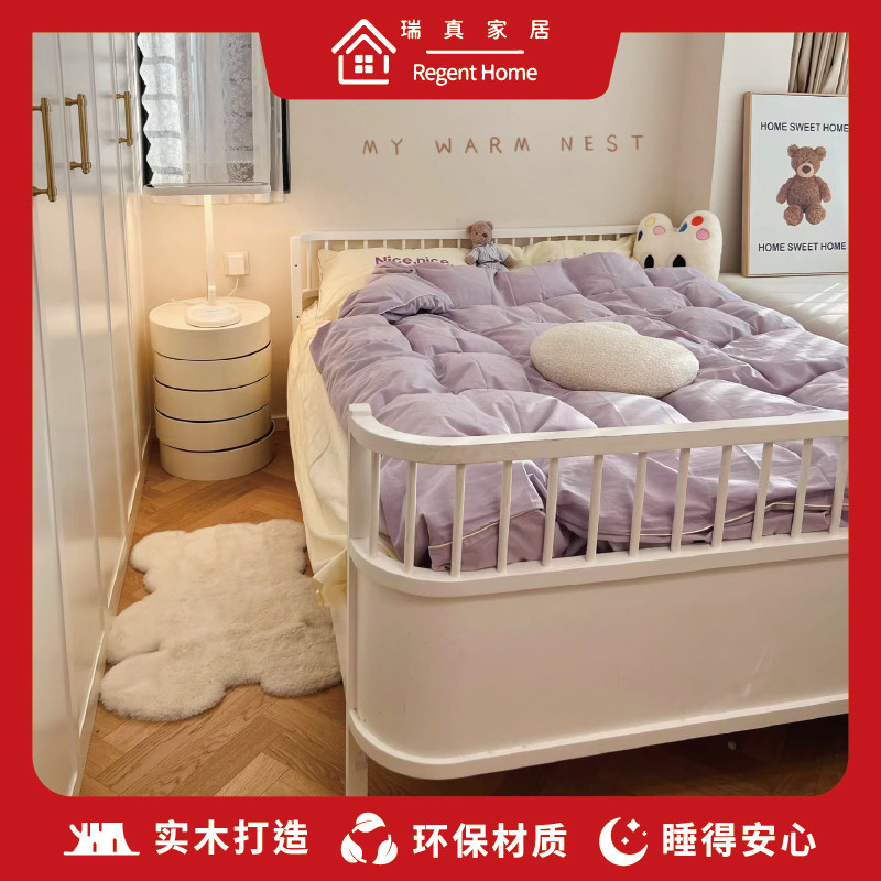 实木多功能护栏儿童床图片