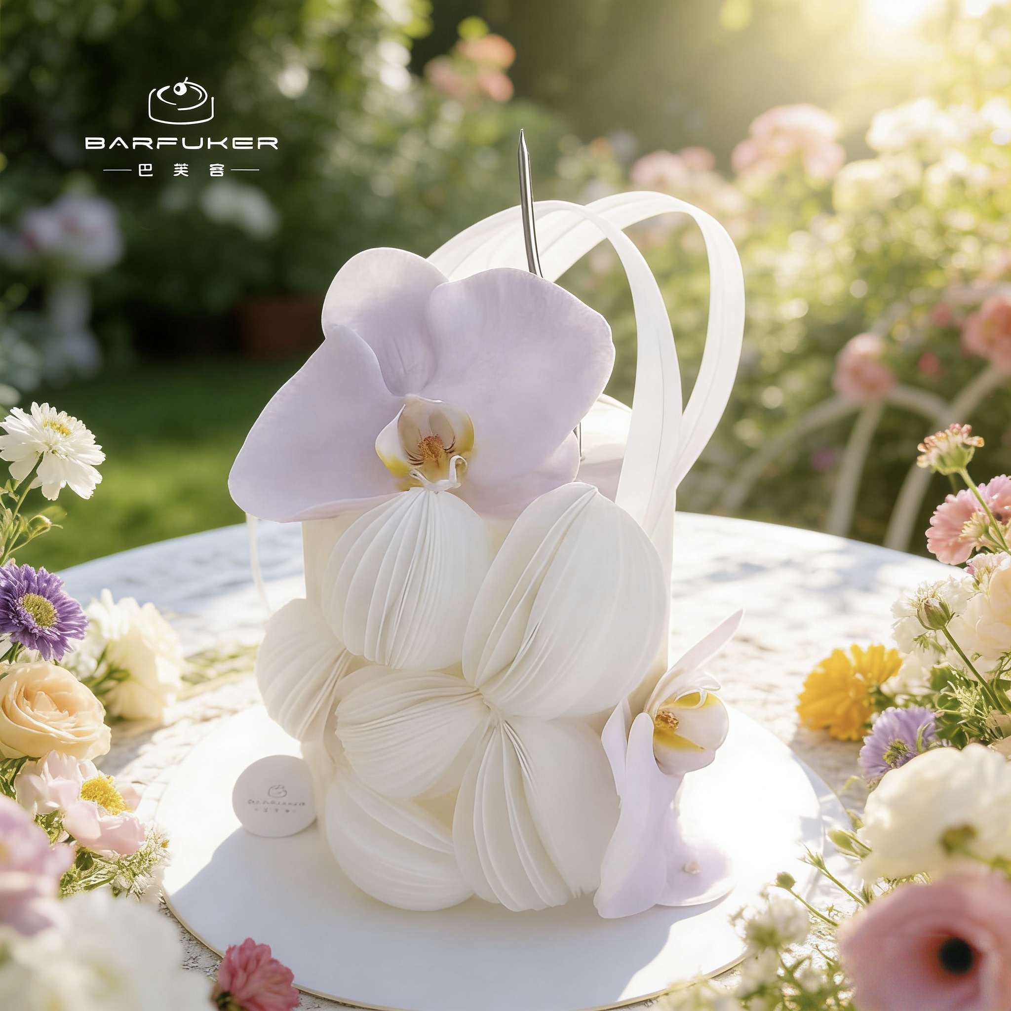 蝴蝶兰情人节送妈妈女神动物淡奶油小蛋糕生日蛋糕北京同城配送