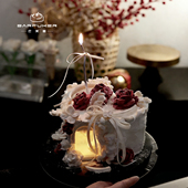 情人节爱心宫殿纪念日送女友蛋糕动物淡奶油生日蛋糕北京同城配送