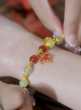 小众设计感枫叶手链女