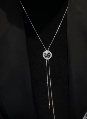 秋冬冷淡风镶钻金属抽拉钱袋项链