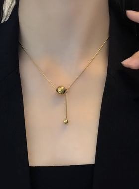 夏季钛钢有球必应项链女