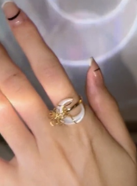 骨兰小兰花戒指高级感简约花朵