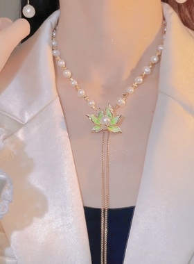 荷你相遇毛衣链项链女高级