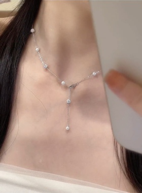 满天星珍珠锆石项链女