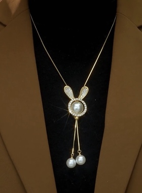 小兔子毛衣链卫衣链项链女