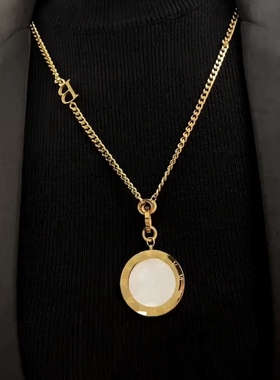 圆牌罗马数字项链女款复古