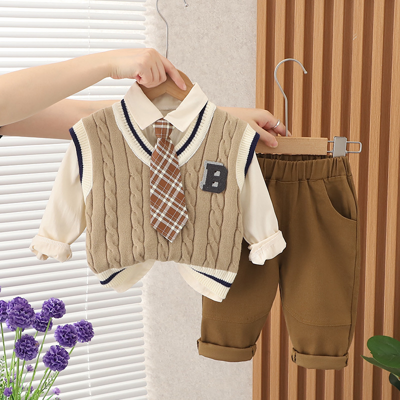 全棉男宝宝秋装1周岁礼服六12一8八7九9十个月春秋婴儿衣服小西装