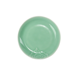 青瓷盘子陶瓷家用菜盘创意中式祥云餐具大中小号深盘汤盘水果盘子