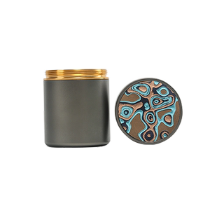 小号存茶罐创意金边茶叶罐便携旅行螺纹口金属储存罐茶叶礼盒小罐