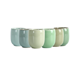 青瓷杯子功夫茶具陶瓷马克杯小茶杯主人杯冰裂六色品茗杯礼品茶具