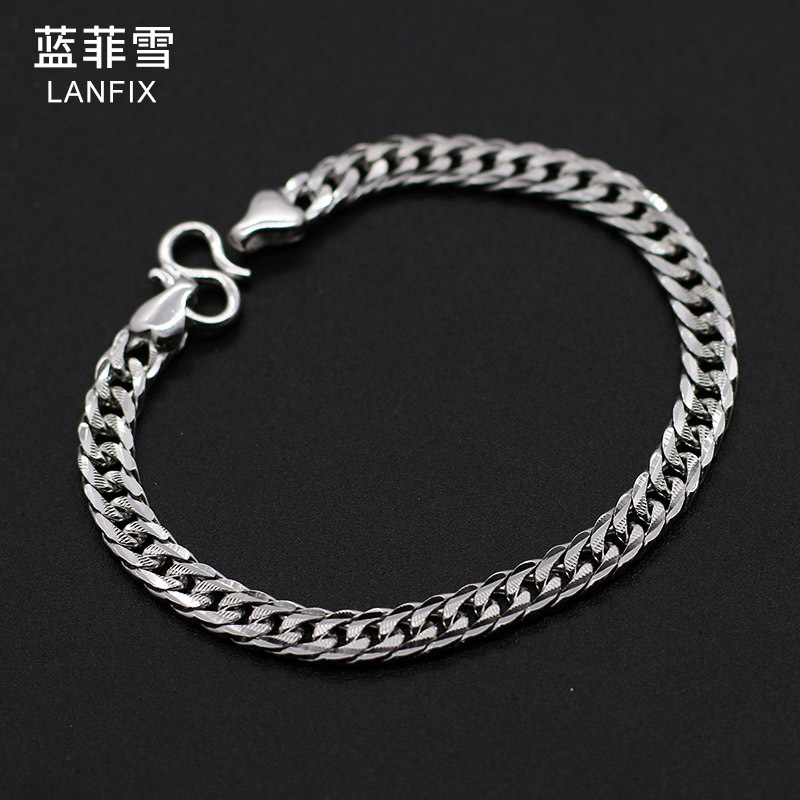 S925 bạc nam thô xe hoa khóa đôi vòng tay yên bên hông Nhật Bản và Hàn Quốc thời trang bạc - Nguồn cung cấp ngựa & ngựa yên ngựa dây cương