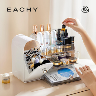 里序化妆品收纳盒桌面透明护肤品置物架梳妆台高级感抽屉分隔收纳