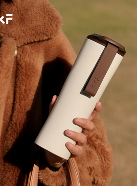 KKF吻吻鱼男女商务保温杯车载2025新款316不锈钢量杯便携随行水杯