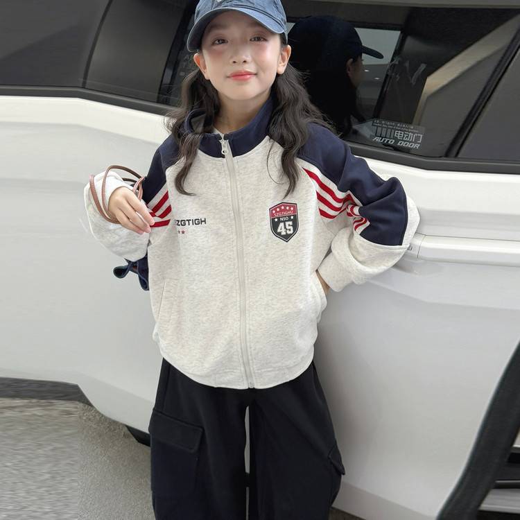 专柜品牌女童外套春秋款2026新款洋气女孩休闲棒球服中大童秋季韩