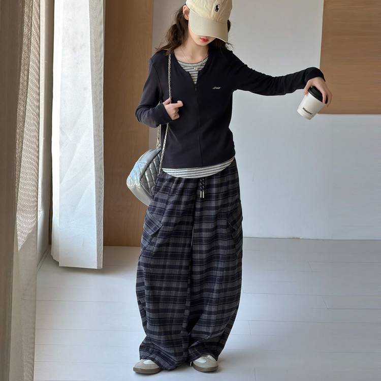 专柜品牌女童2026秋季假两件外套卫衣套装洋气休闲韩版中大童格子