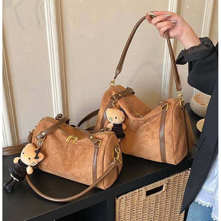 专柜品牌秋季复古麂皮绒枕头包包女2025新款时尚简约腋下包大容量,箱包皮具/热销女包/男包,托特包,淘宝优惠券,粉丝福利购,淘宝优惠卷