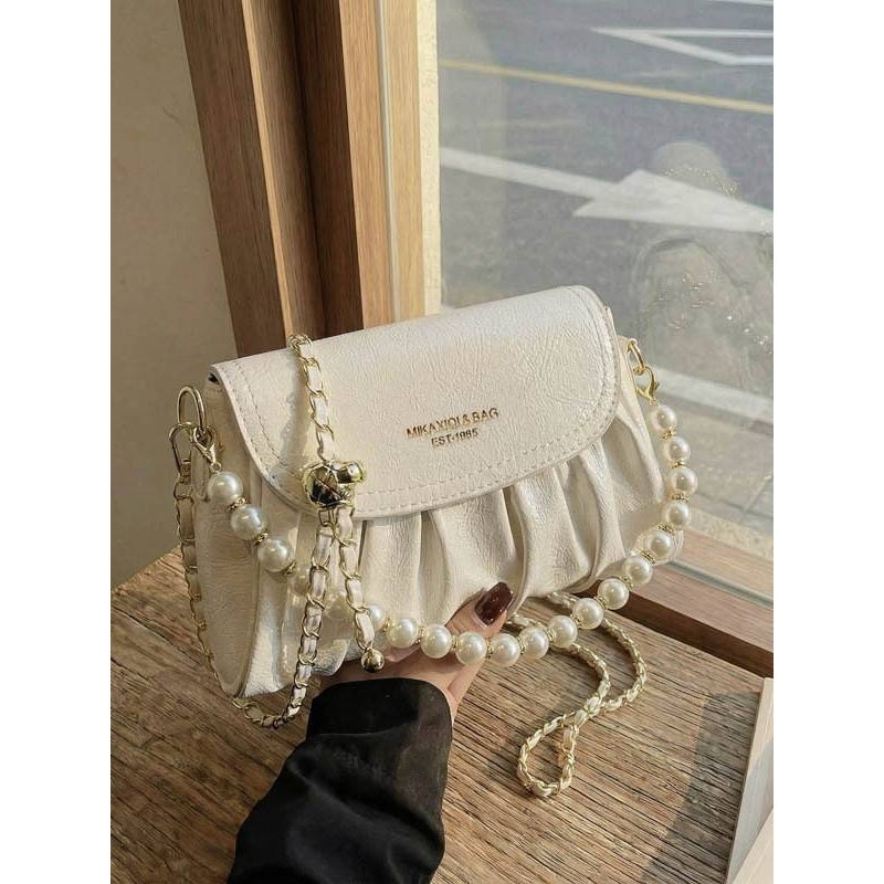 专柜品牌今年流行褶皱云朵包2025夏季新款女包百搭链条小方包潮洋,箱包皮具/热销女包/男包,小方包,淘宝优惠券,粉丝福利购,淘宝优惠卷