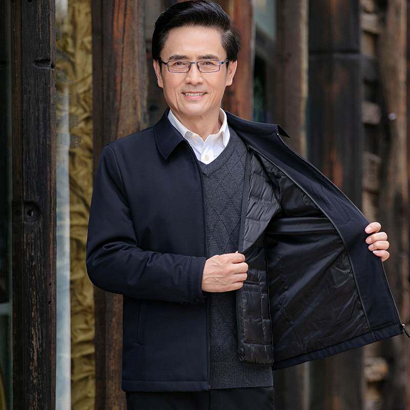 专柜品牌冬装外套可拆卸羽绒内胆加厚夹克中年男式羽绒服中老年上