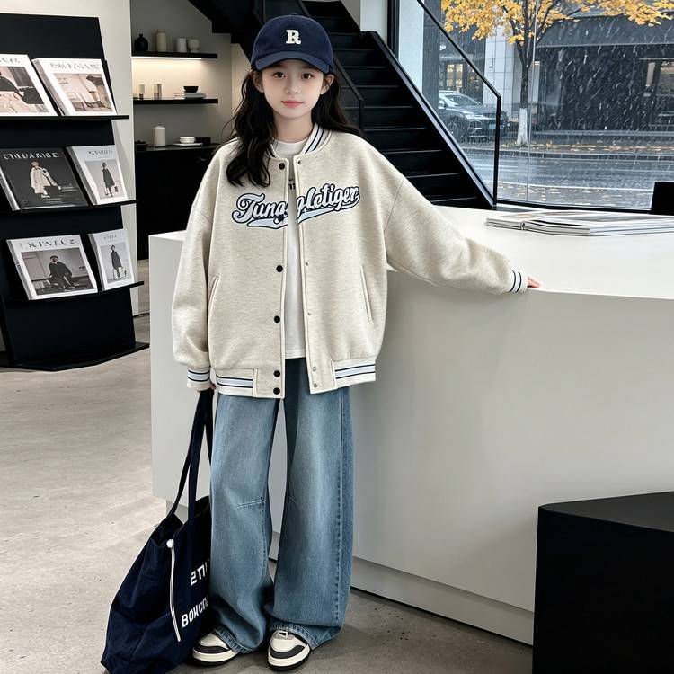 专柜品牌女童春秋款棒球服2026新款儿童百搭外套秋装女孩洋气韩版