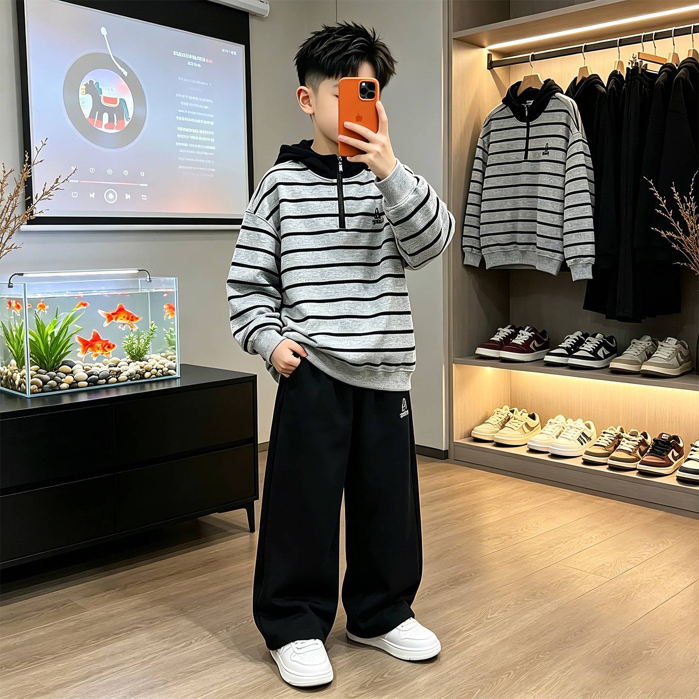 专柜品牌儿童装男童秋装卫衣套装2026新款春秋款中大童运动秋季帅