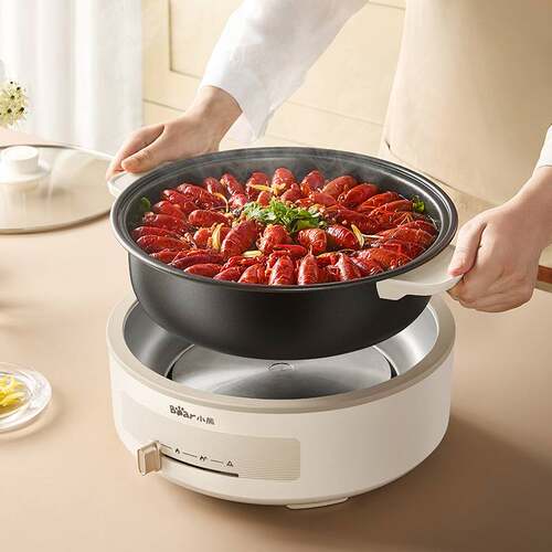 专柜品牌小熊电火锅DHG-C40V2家用多功能宿舍分体式电热锅电炒锅4