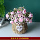 康馨雅手工草编藤编花篮插花摆件装 饰篮子客厅编织花篮干花摆件创