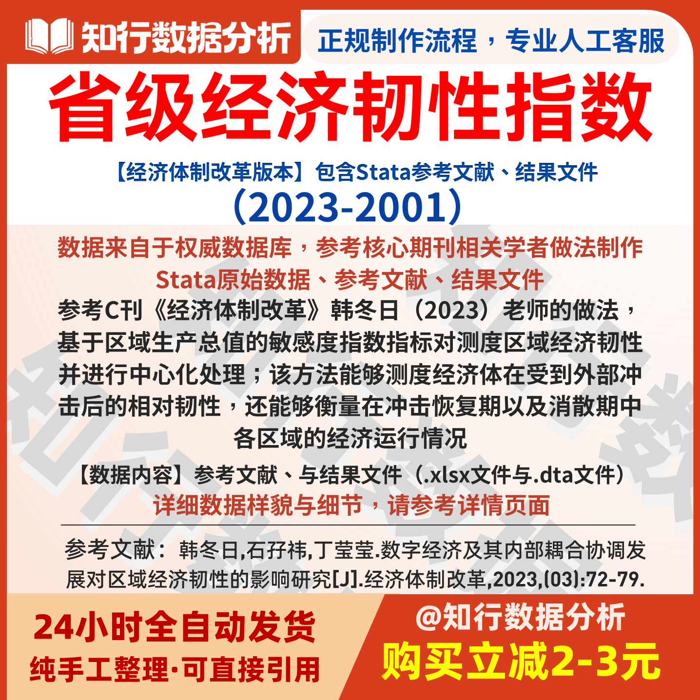 省级经济韧性数据 2023-2001年包含原始数据参考文献
